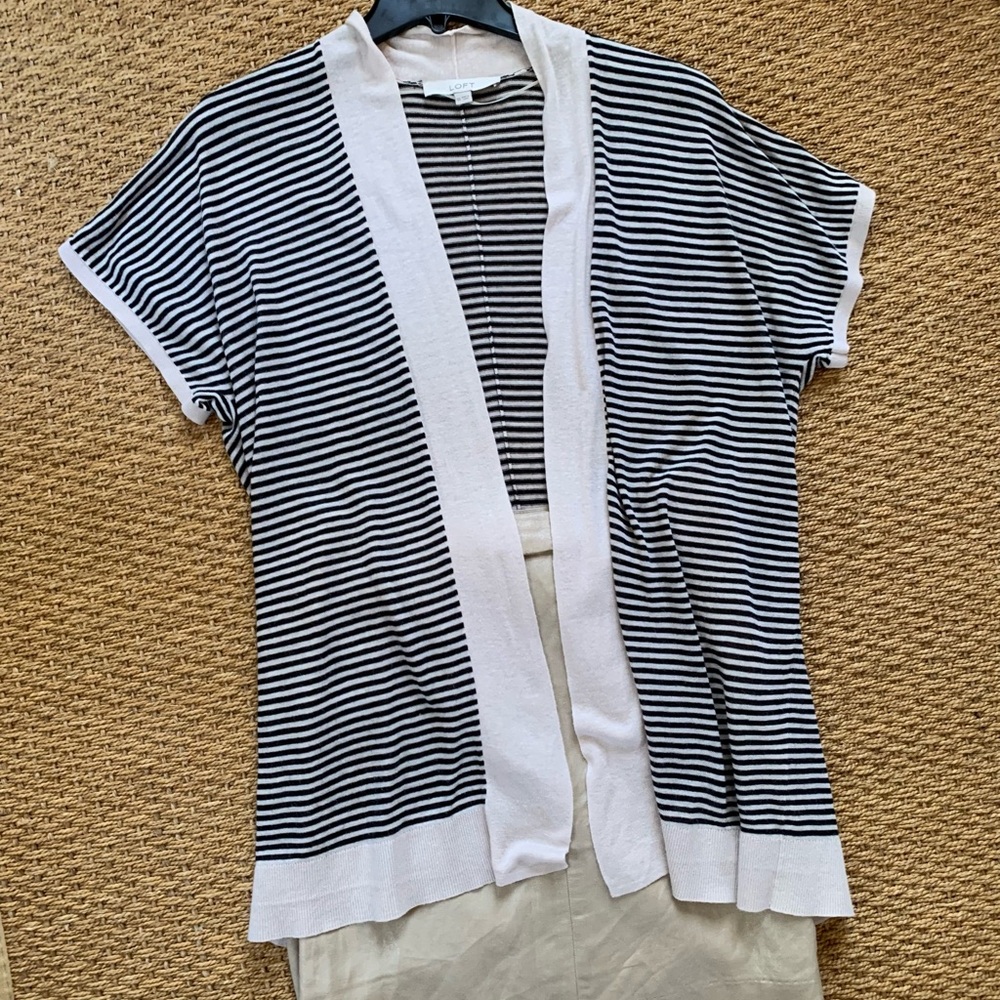 LOFT Black and White Striped Sweater